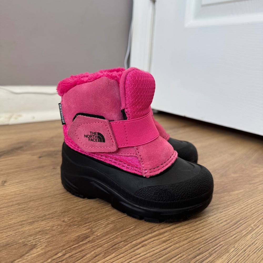 The North Face Pink Black Waterproof Winter Snow Boots Toddler Girls Size 7